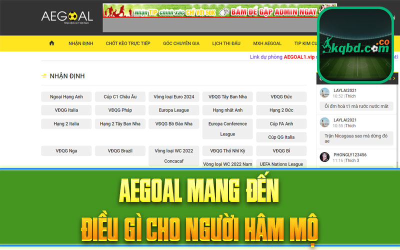 aegoal mang đến điều gì cho người hâm mộ